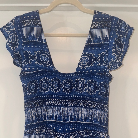 House of Harlow 1960 Blue Printed Tie-Front Tunic - Picture 8 of 8